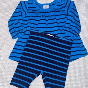 Hanna Andersson Blue and Black Striped Baby Top